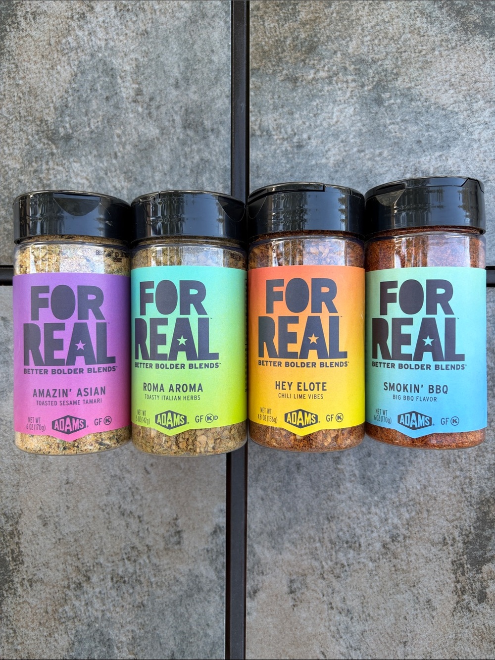 Adams FOR REAL Set-Amazin’ Asian, Hey Elote, Roma Aroma, Smoking BBQ seasonings